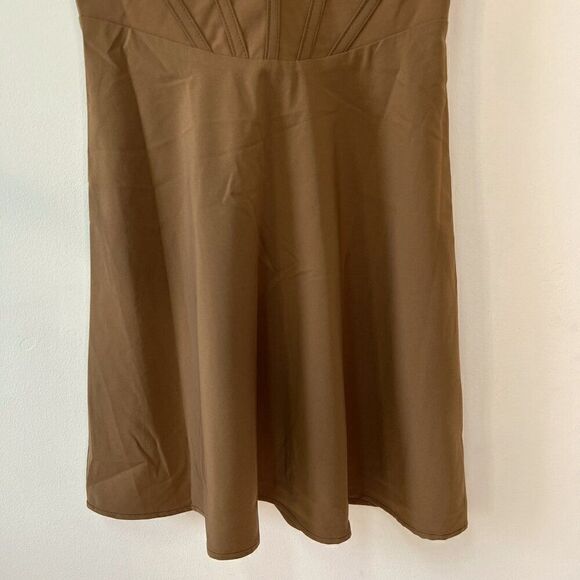 NEW Princess Polly Atlas Brown Mini Bustier Dress - Picture 4 of 6